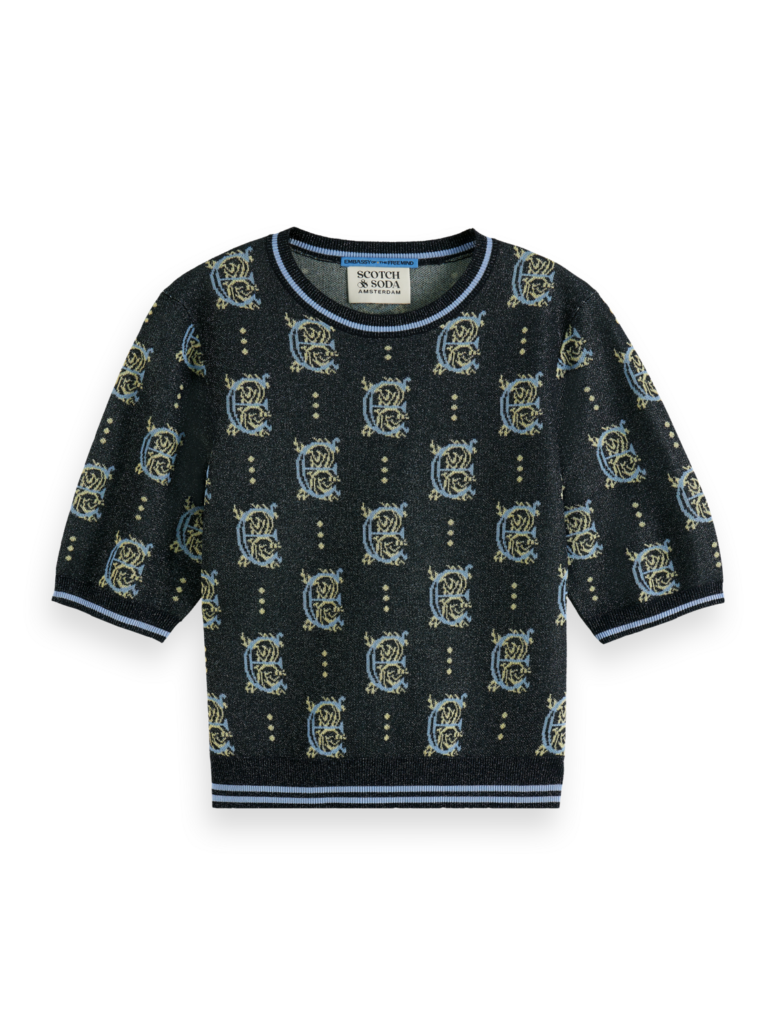 JACQUARD CROPPED PULLOVER