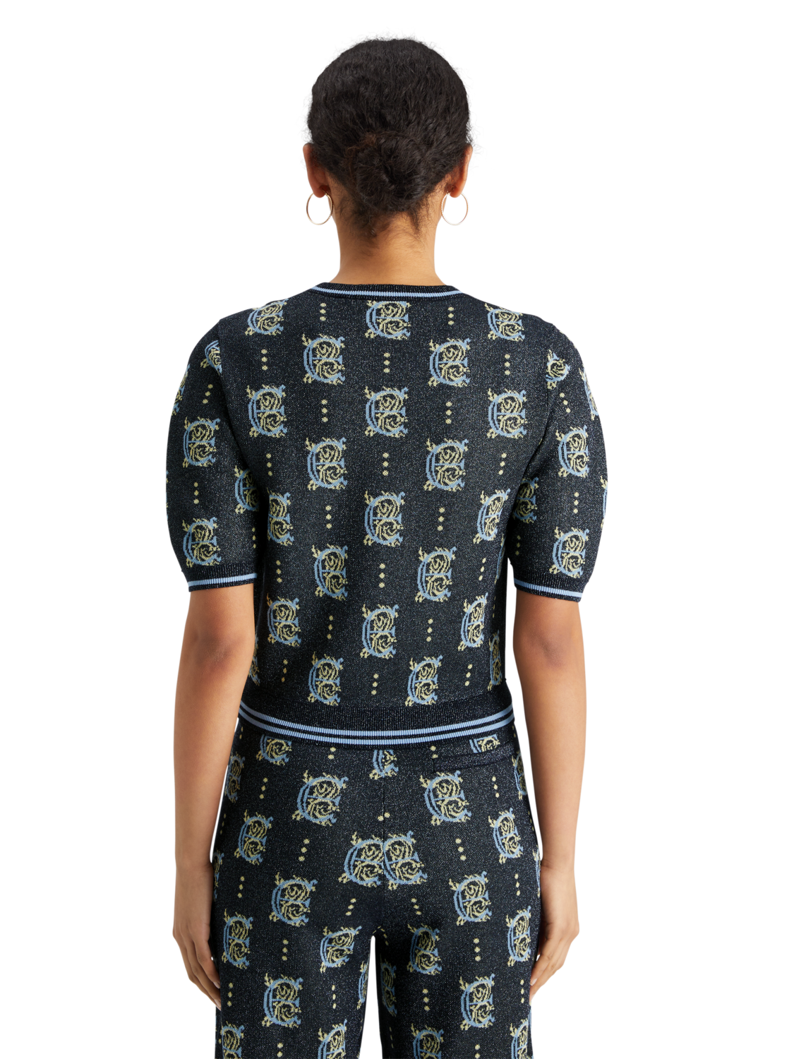 JACQUARD CROPPED PULLOVER