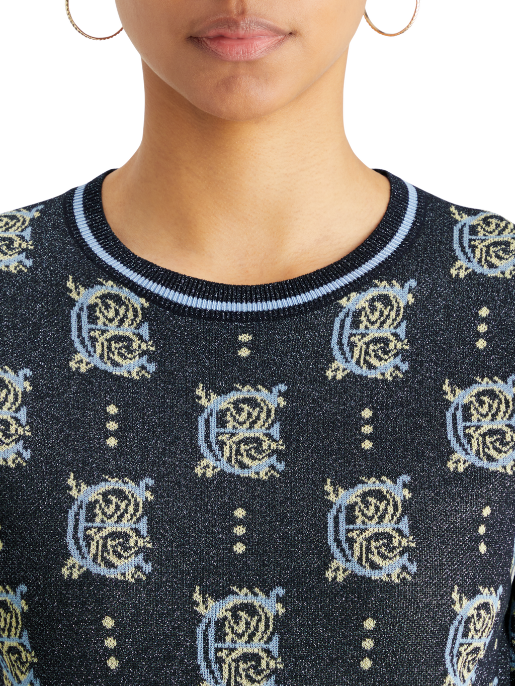 JACQUARD CROPPED PULLOVER