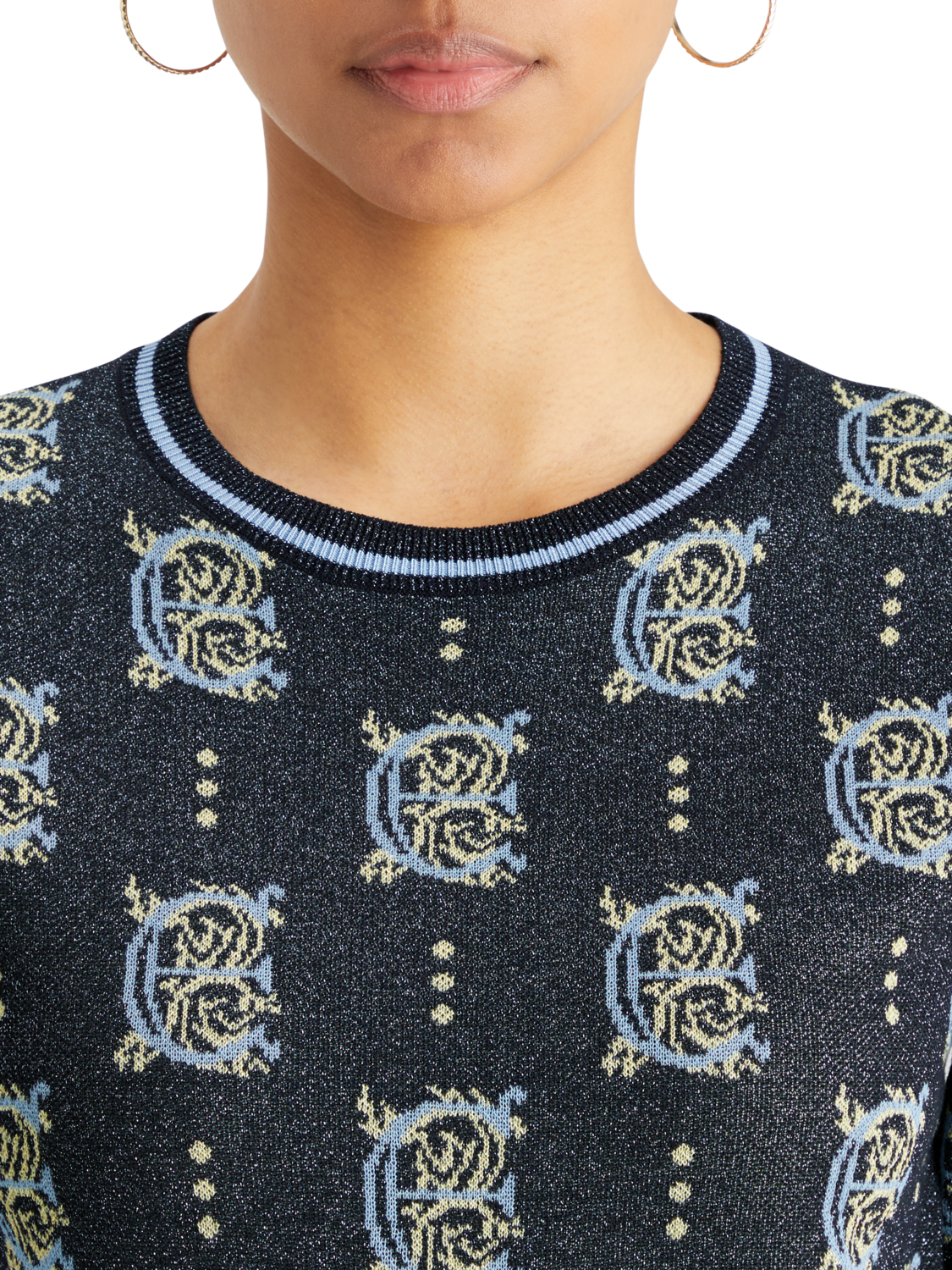 JACQUARD CROPPED PULLOVER