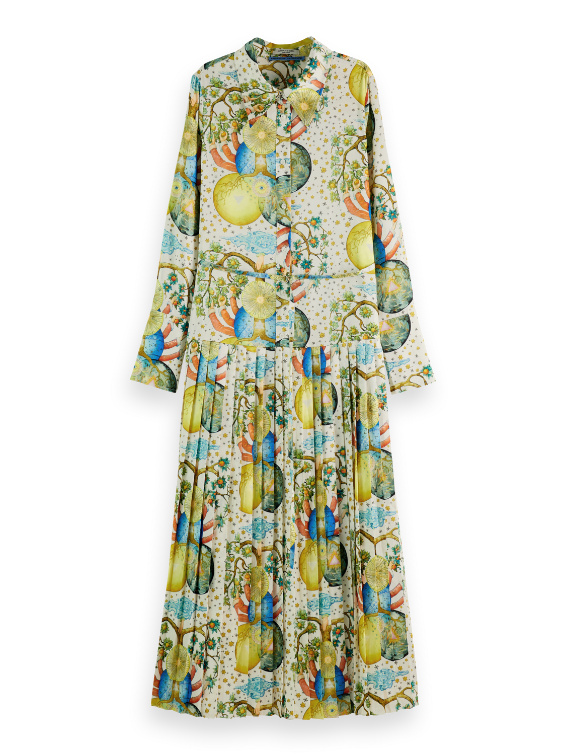 MAXI PLEATED DRESS EMBASSY PRINT