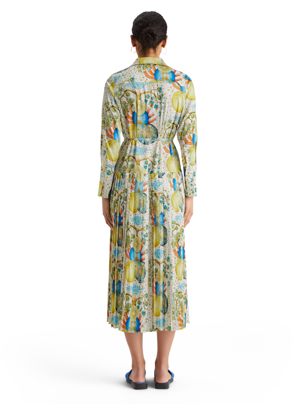 MAXI PLEATED DRESS EMBASSY PRINT