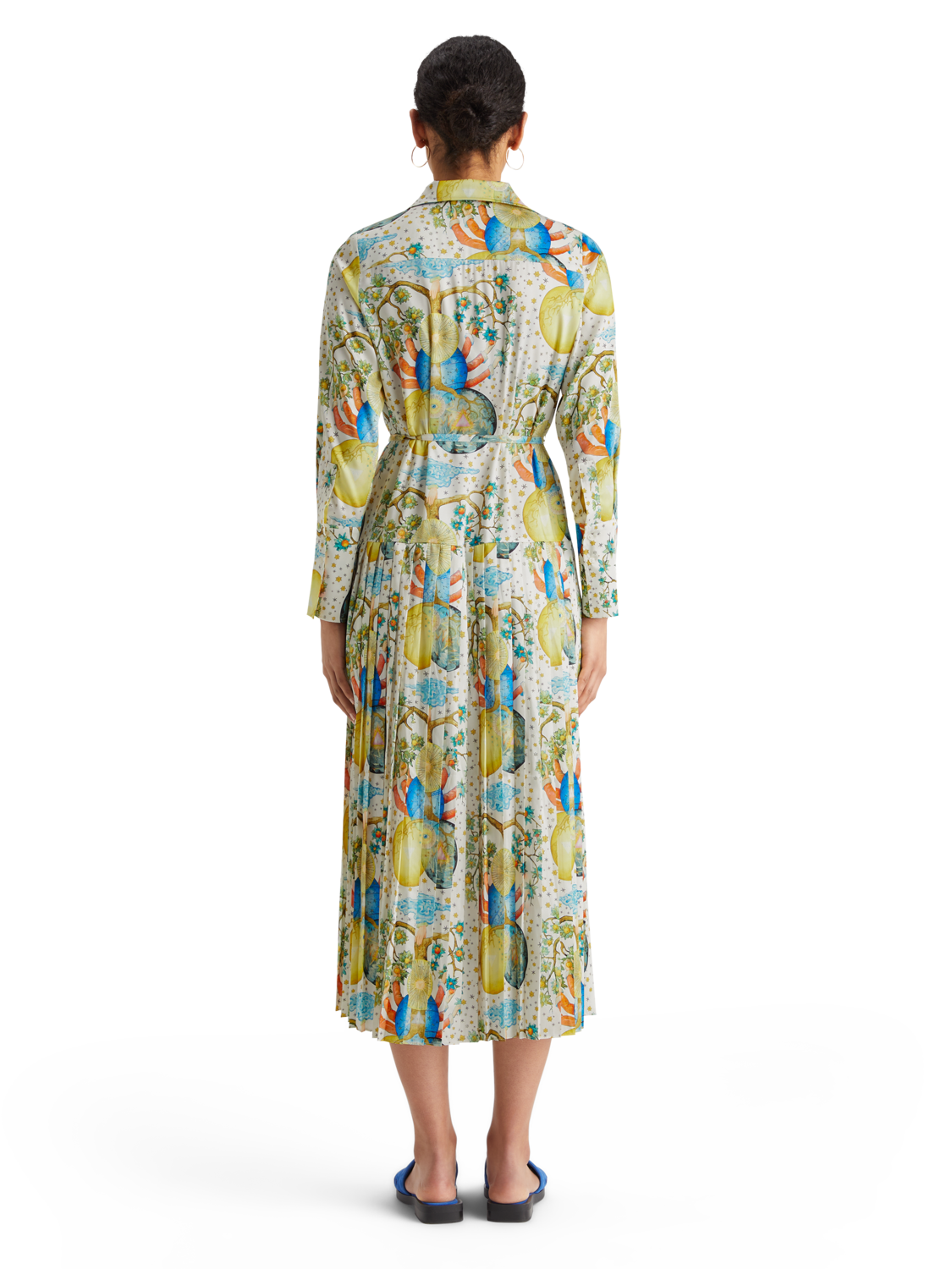MAXI PLEATED DRESS EMBASSY PRINT