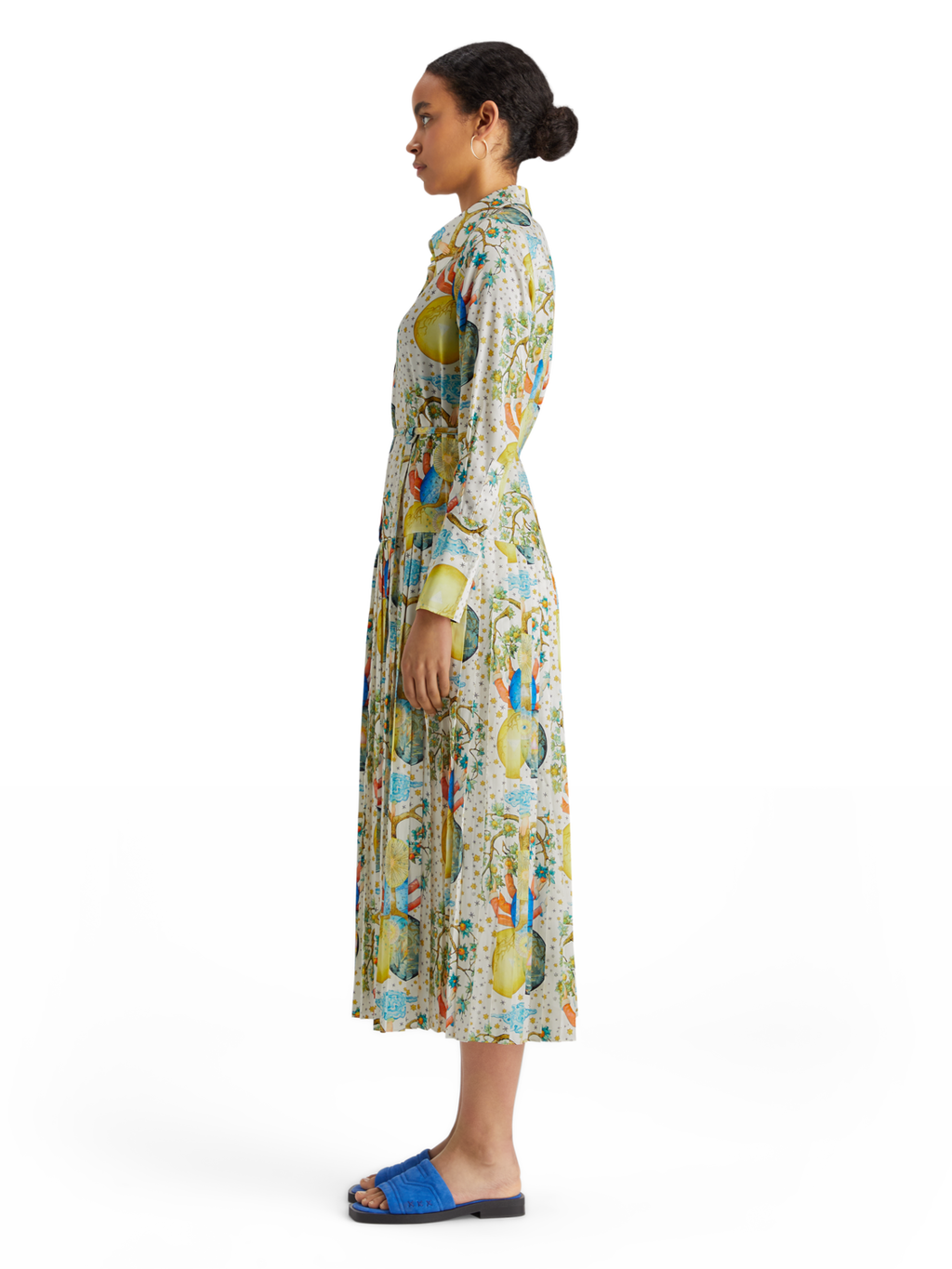 MAXI PLEATED DRESS EMBASSY PRINT