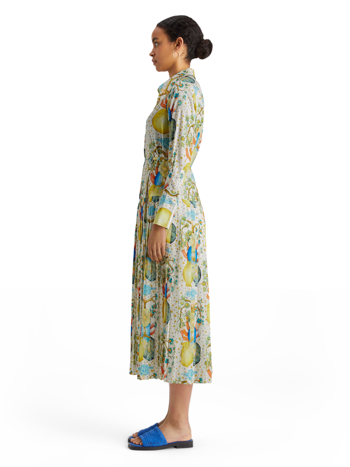 MAXI PLEATED DRESS EMBASSY PRINT
