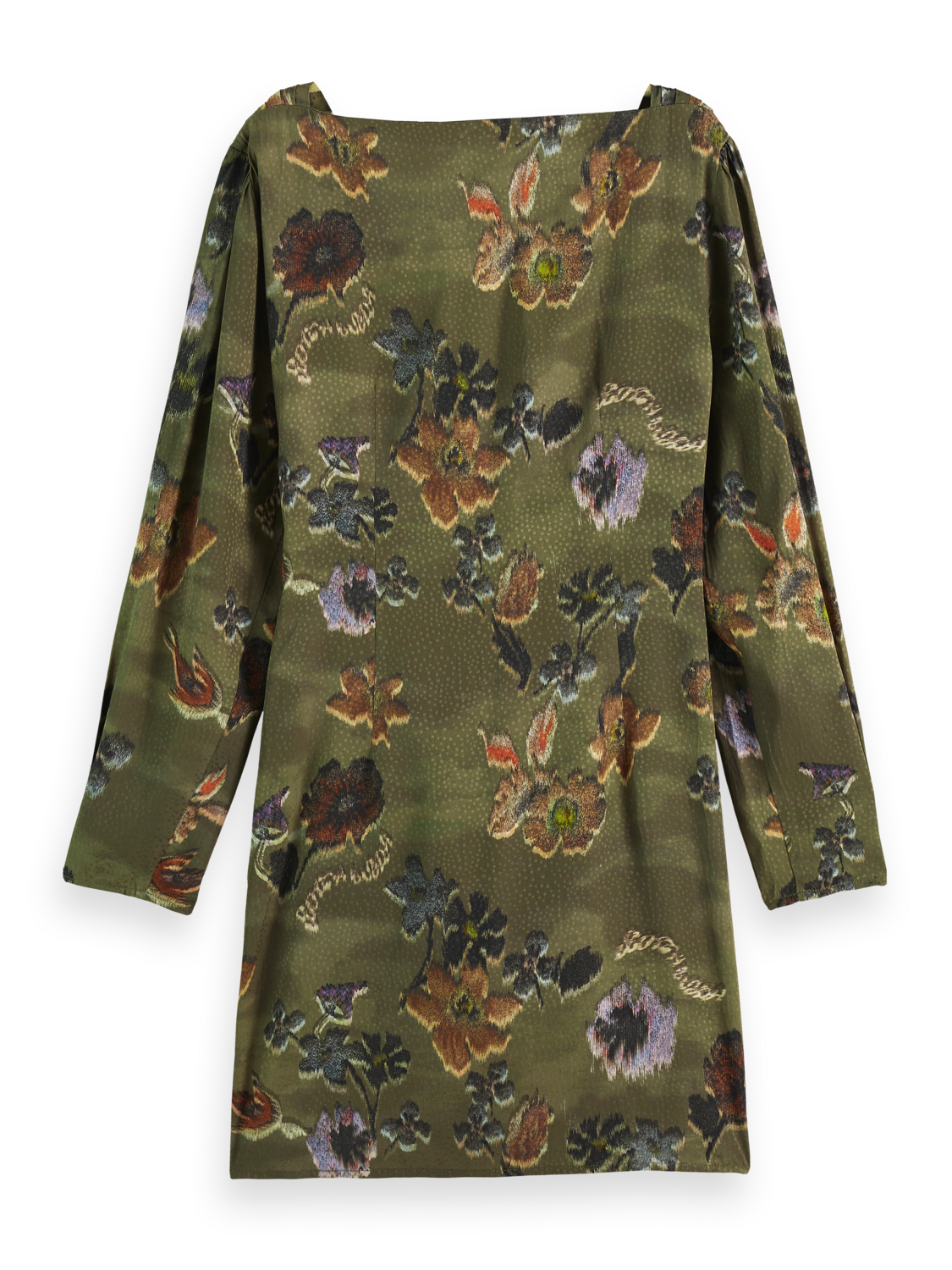 MINI VISCOSE JACQUARD WRAP DRESS