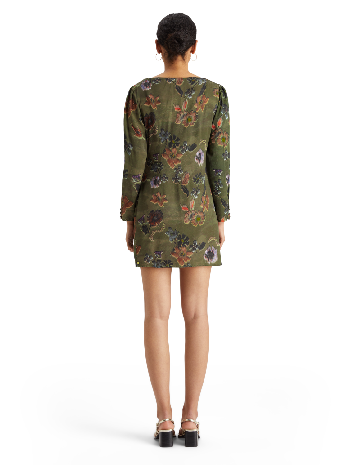 MINI VISCOSE JACQUARD WRAP DRESS