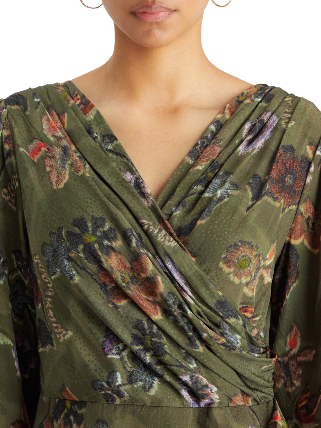 MINI VISCOSE JACQUARD WRAP DRESS