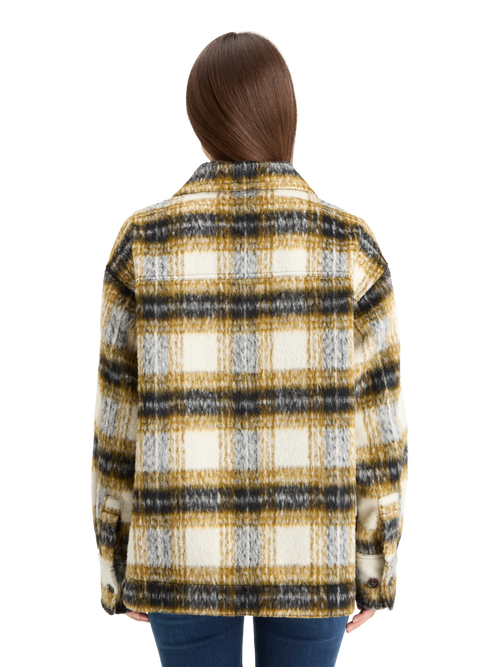 BRUSHED CHECK WOOL MIX SHIRT JACKET