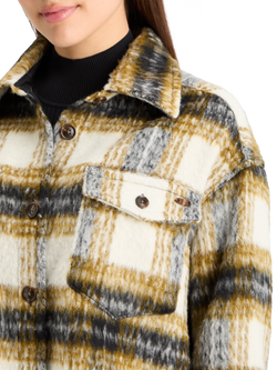 BRUSHED CHECK WOOL MIX SHIRT JACKET