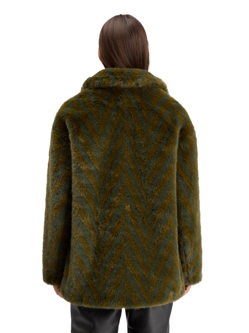 A-LINE FAUX FUR COAT