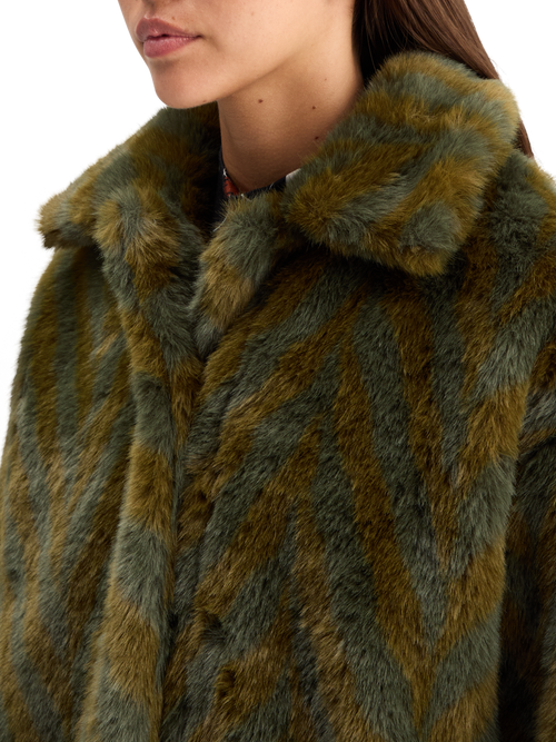 A-LINE FAUX FUR COAT