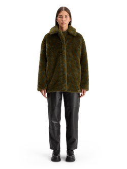 A-LINE FAUX FUR COAT