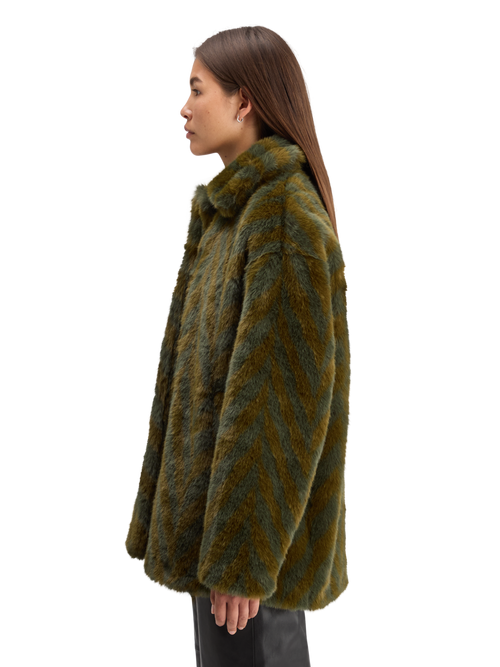 A-LINE FAUX FUR COAT