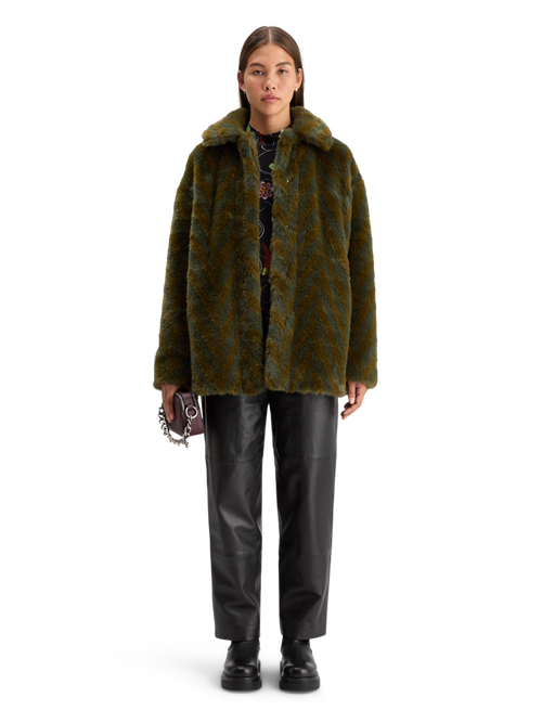 A-LINE FAUX FUR COAT