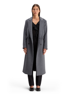 DOUBLE BREASTED TAILORED WOOL BLEND COAT