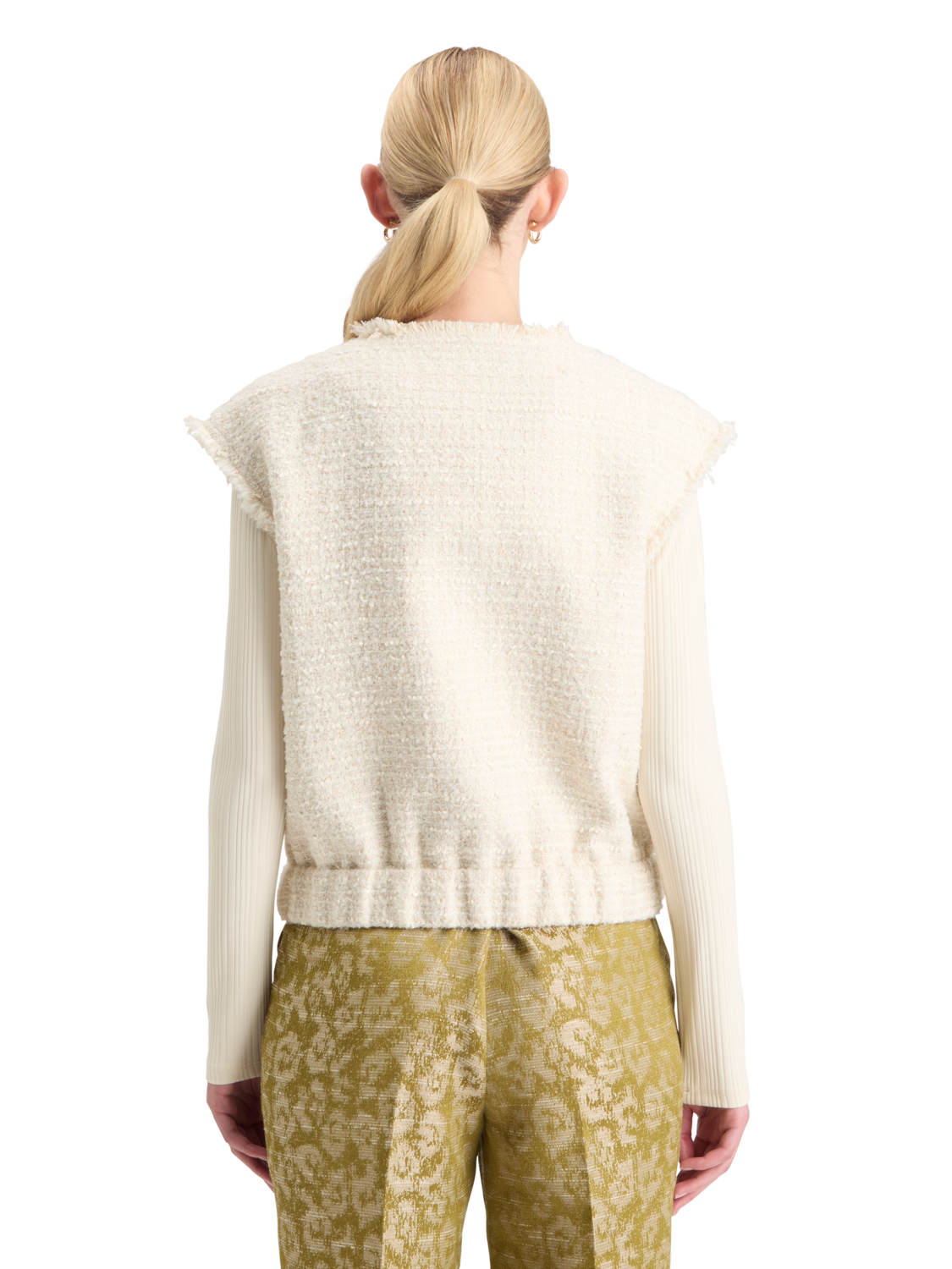 BOUCLE TWEED COLLARLESS GILET