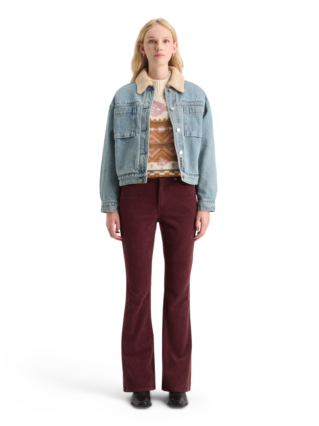 THE CHARM CLASSIC FLARED JEANS IN COLOURED STRETCH CORDUROY