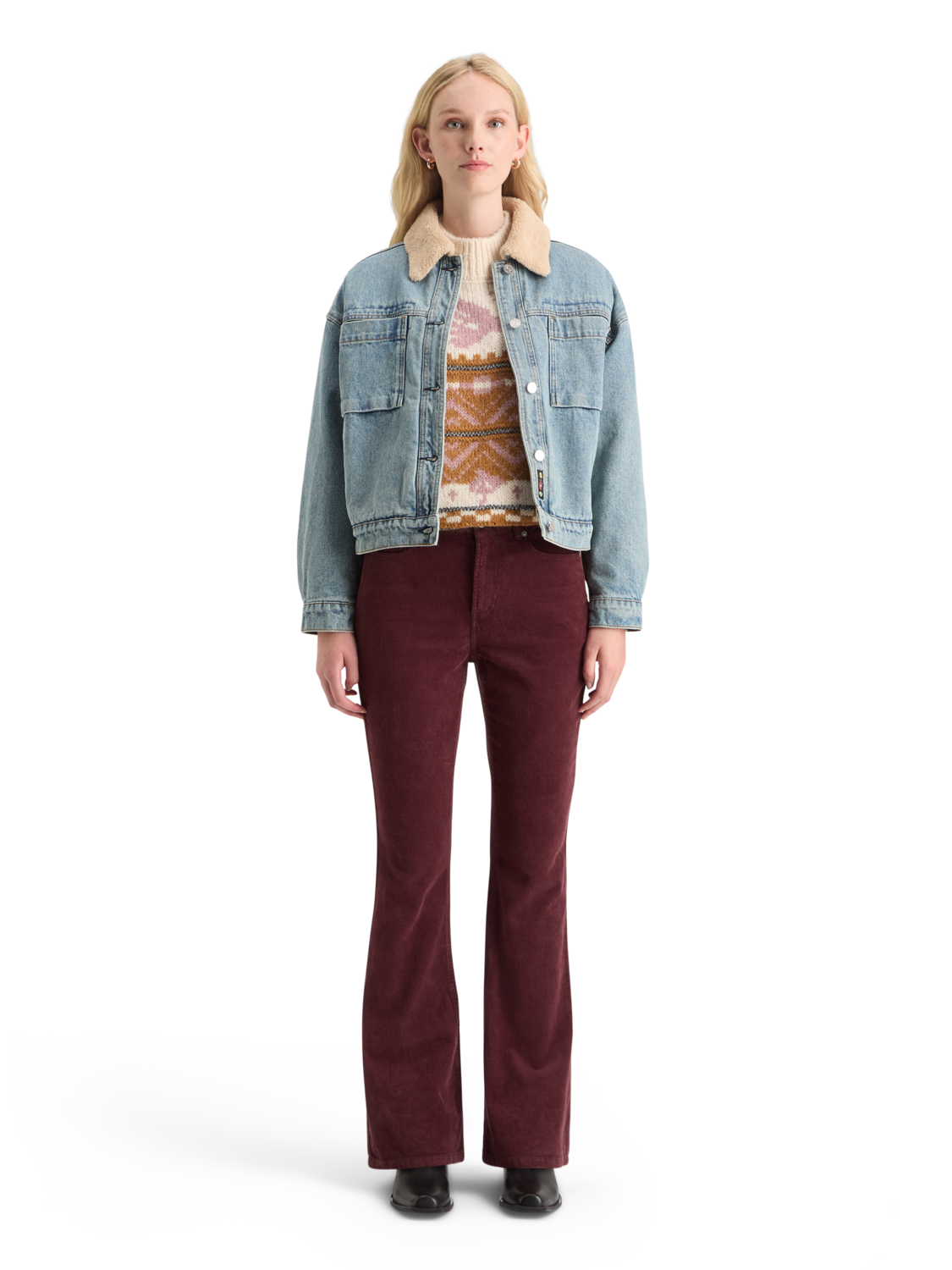 THE CHARM CLASSIC FLARED JEANS IN COLOURED STRETCH CORDUROY