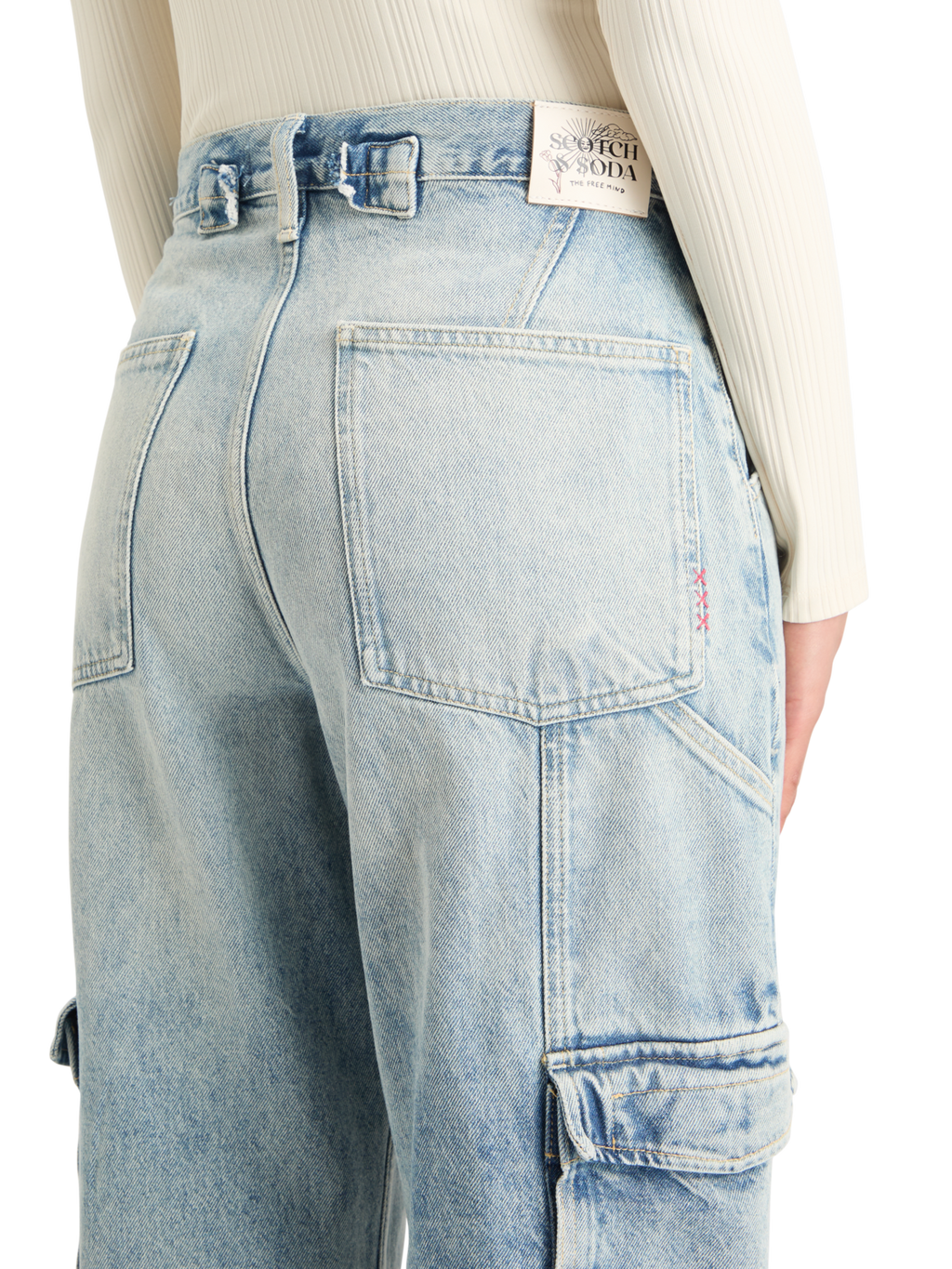 THE DEEP LOW RISE LOOSE CARGO JEANS -ROLLING ROAD