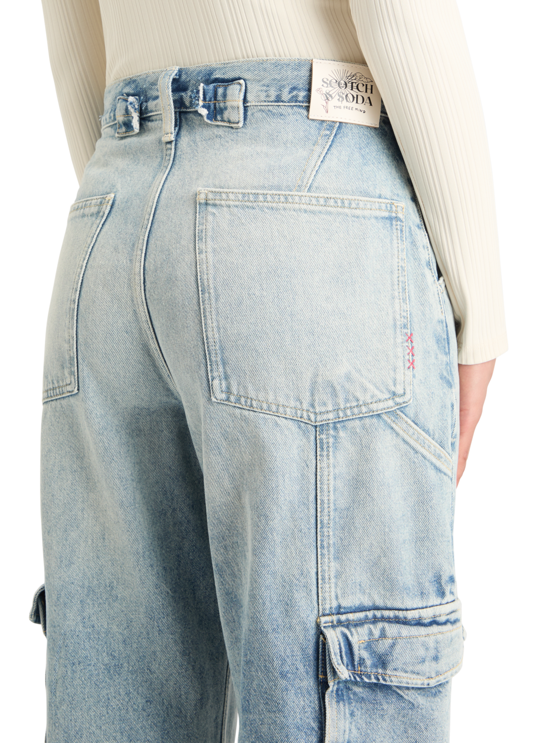 THE DEEP LOW RISE LOOSE CARGO JEANS -ROLLING ROAD
