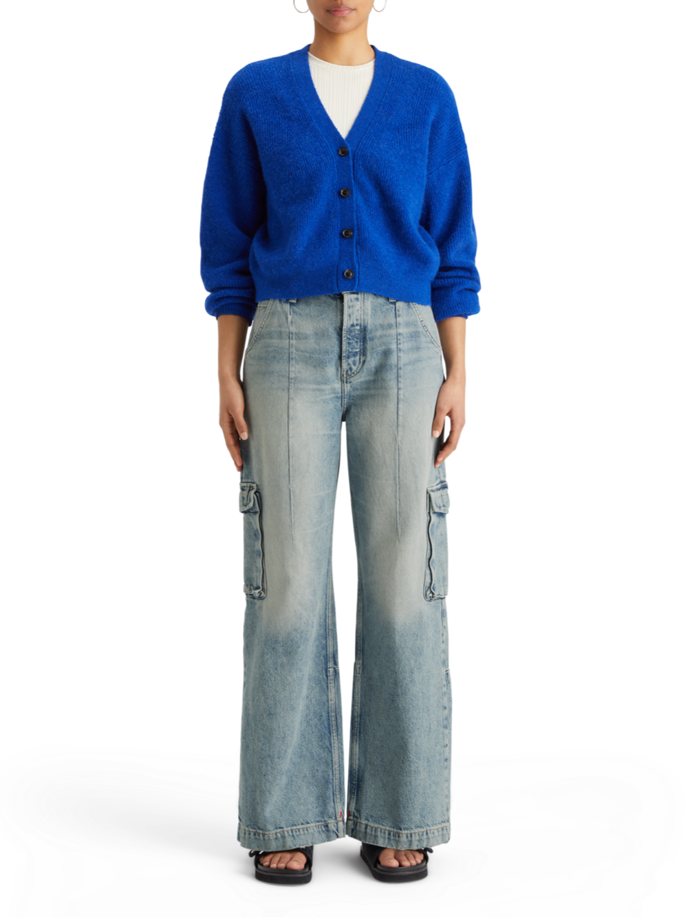 THE DEEP LOW RISE LOOSE CARGO JEANS -ROLLING ROAD