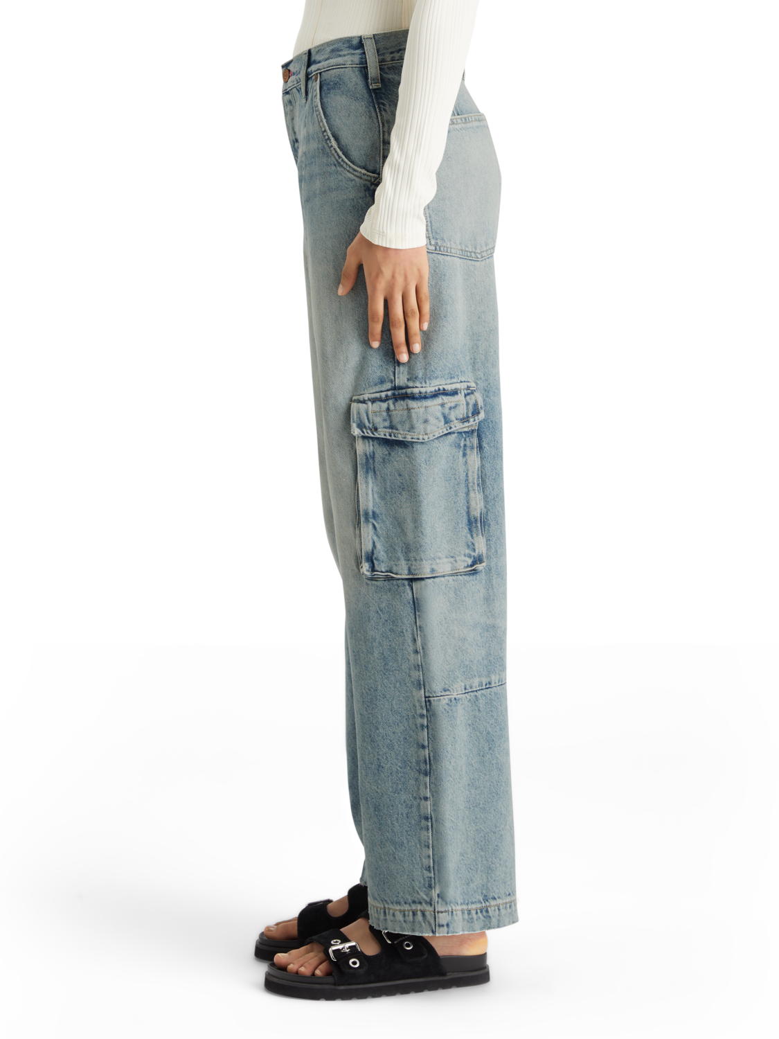 THE DEEP LOW RISE LOOSE CARGO JEANS -ROLLING ROAD