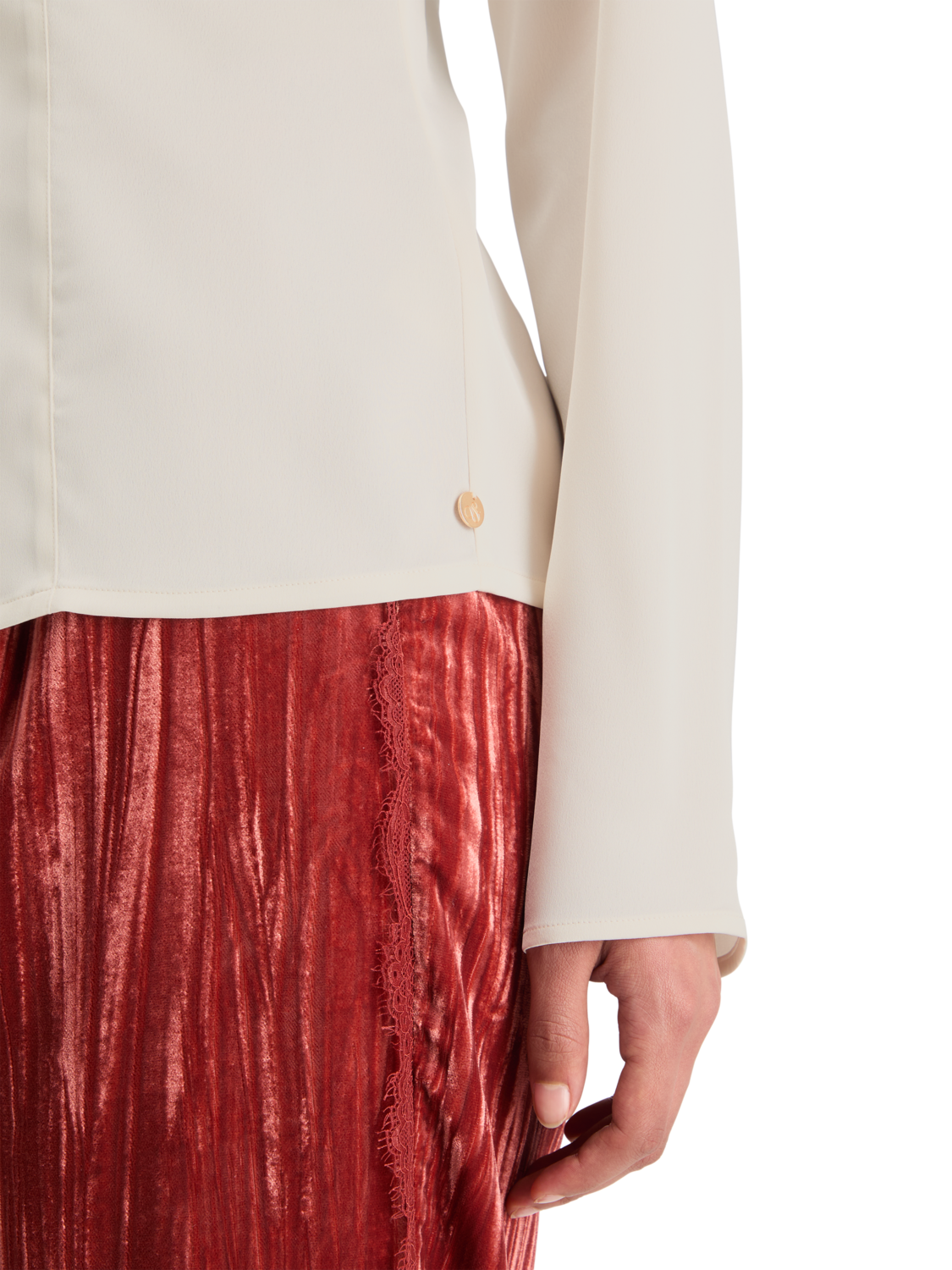 BUTTON DOWN CREPE SHIRT