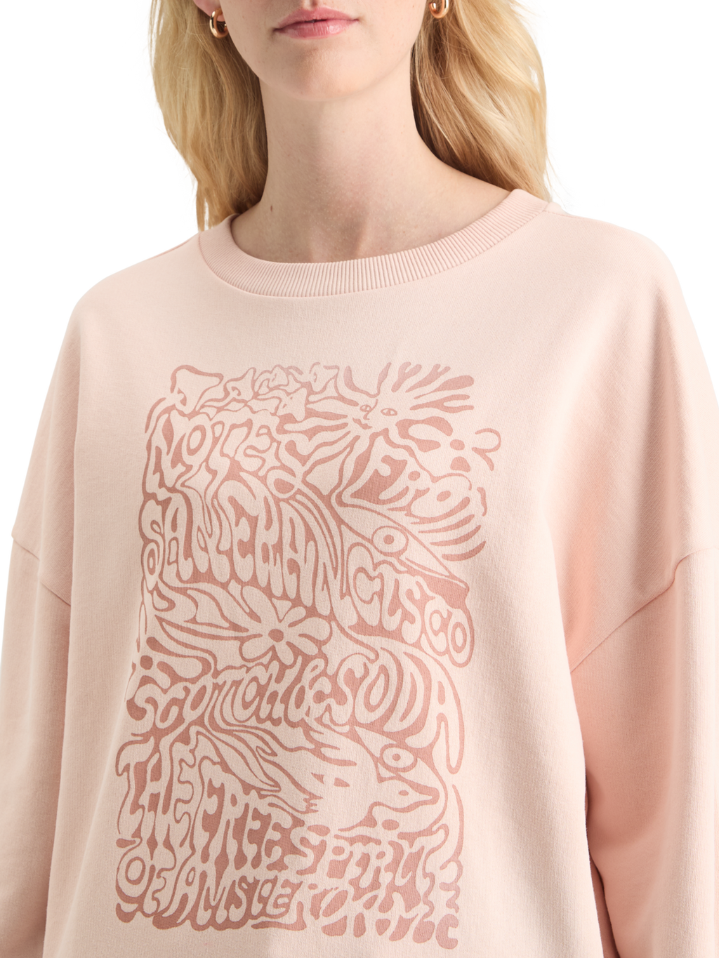 CHEST ARTWORK BOYFRIEND FIT SWEATSHIRT