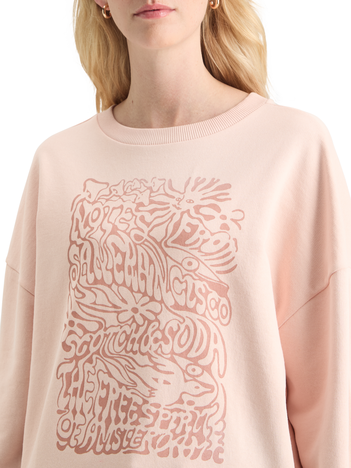 CHEST ARTWORK BOYFRIEND FIT SWEATSHIRT