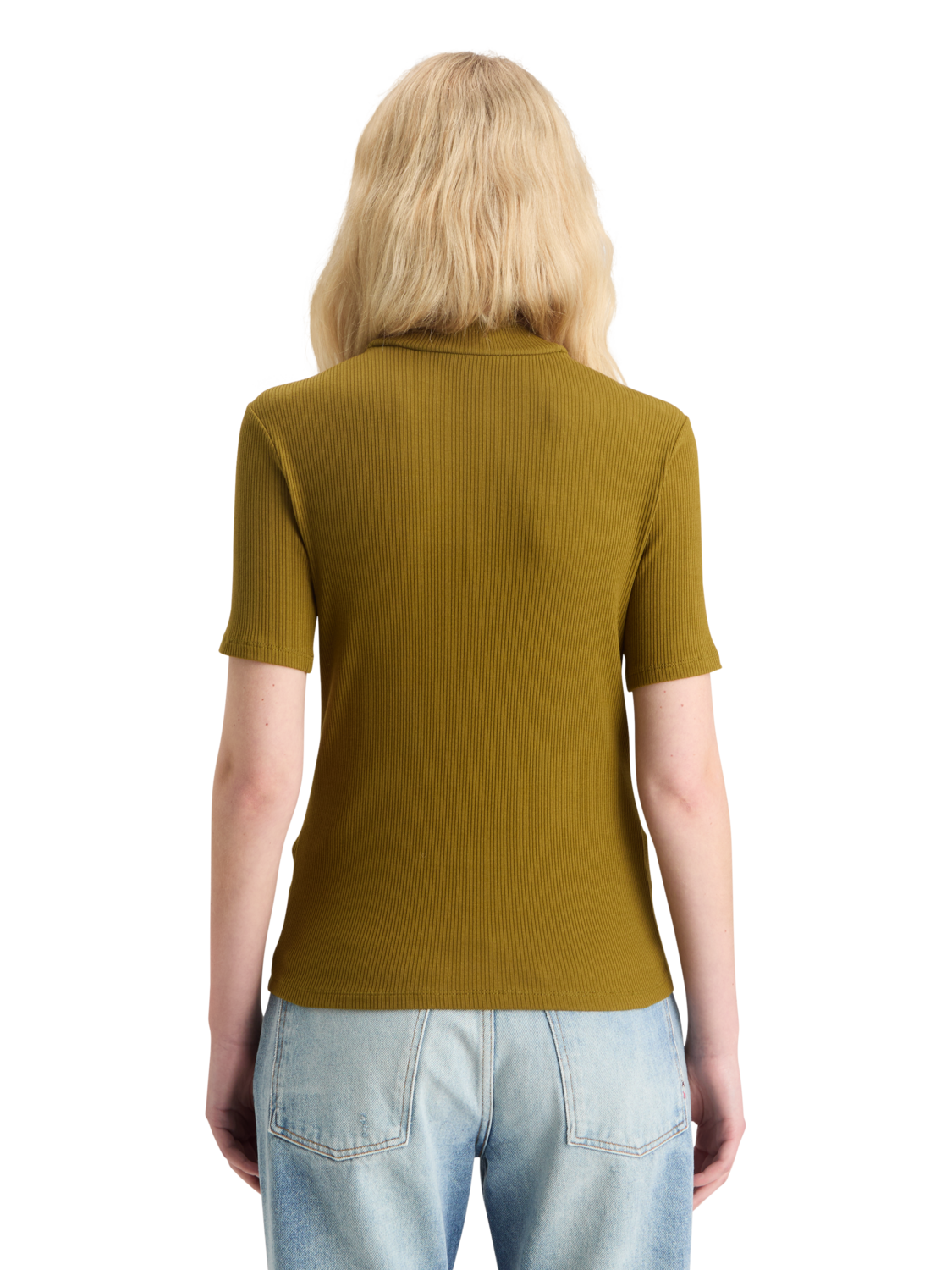 MOCK NECK RIB T-SHIRT