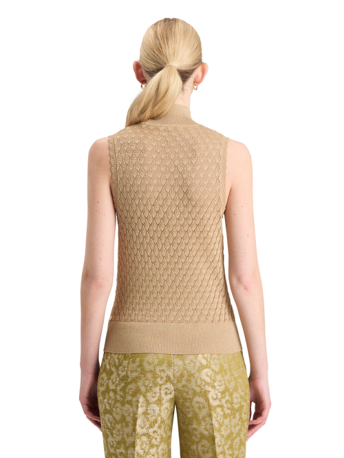 METALLIC POINTELLE KNITTED TANK