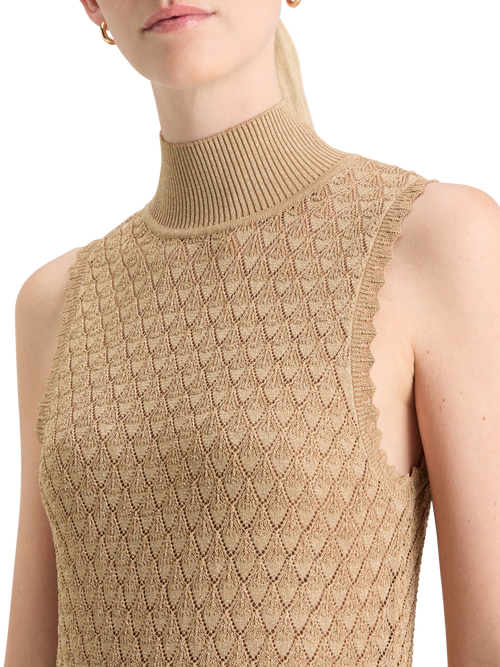 METALLIC POINTELLE KNITTED TANK