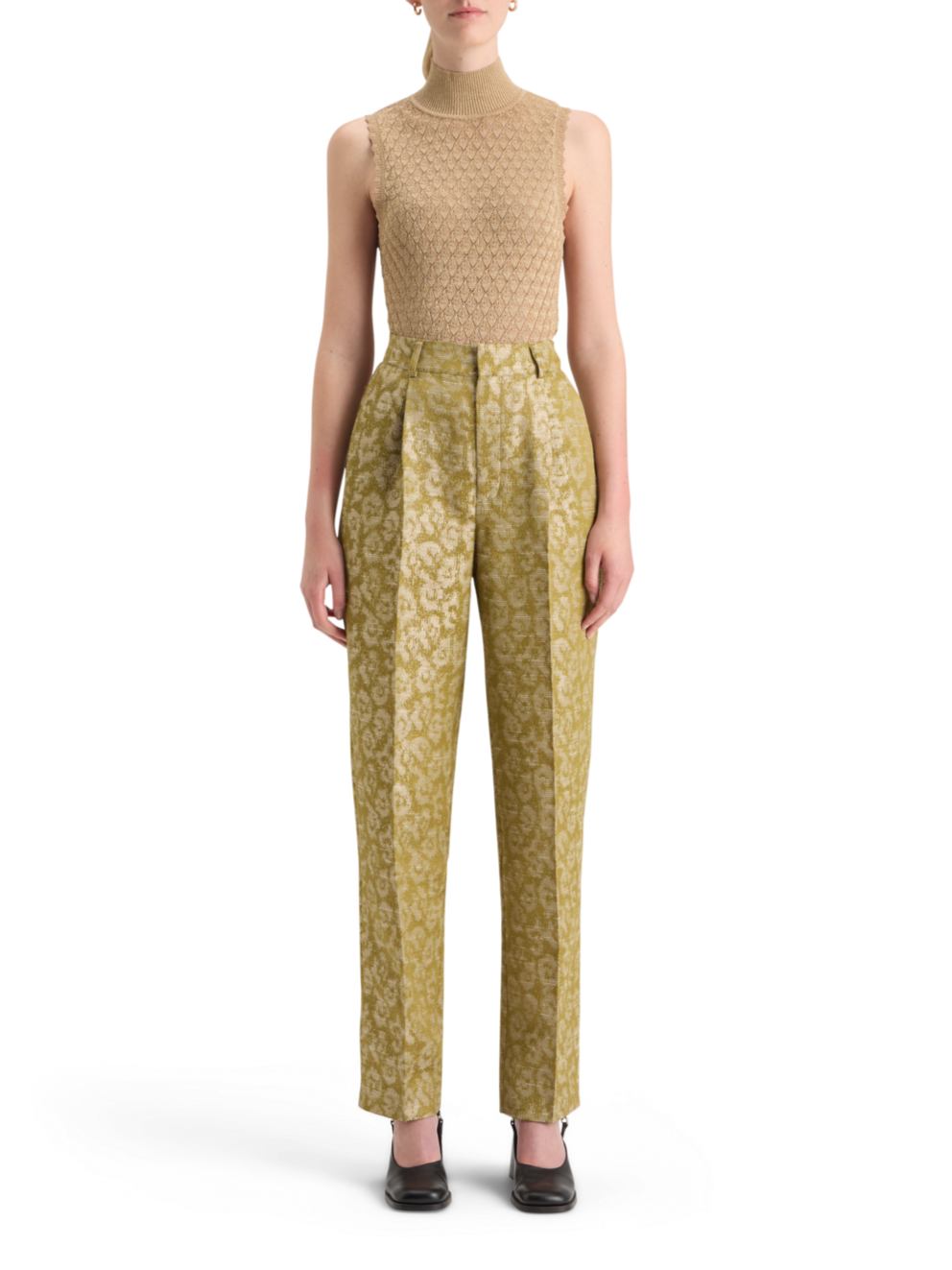 METALLIC POINTELLE KNITTED TANK