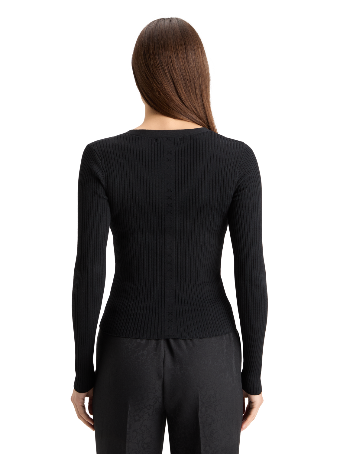 RIBBED FITTED PULLOVER