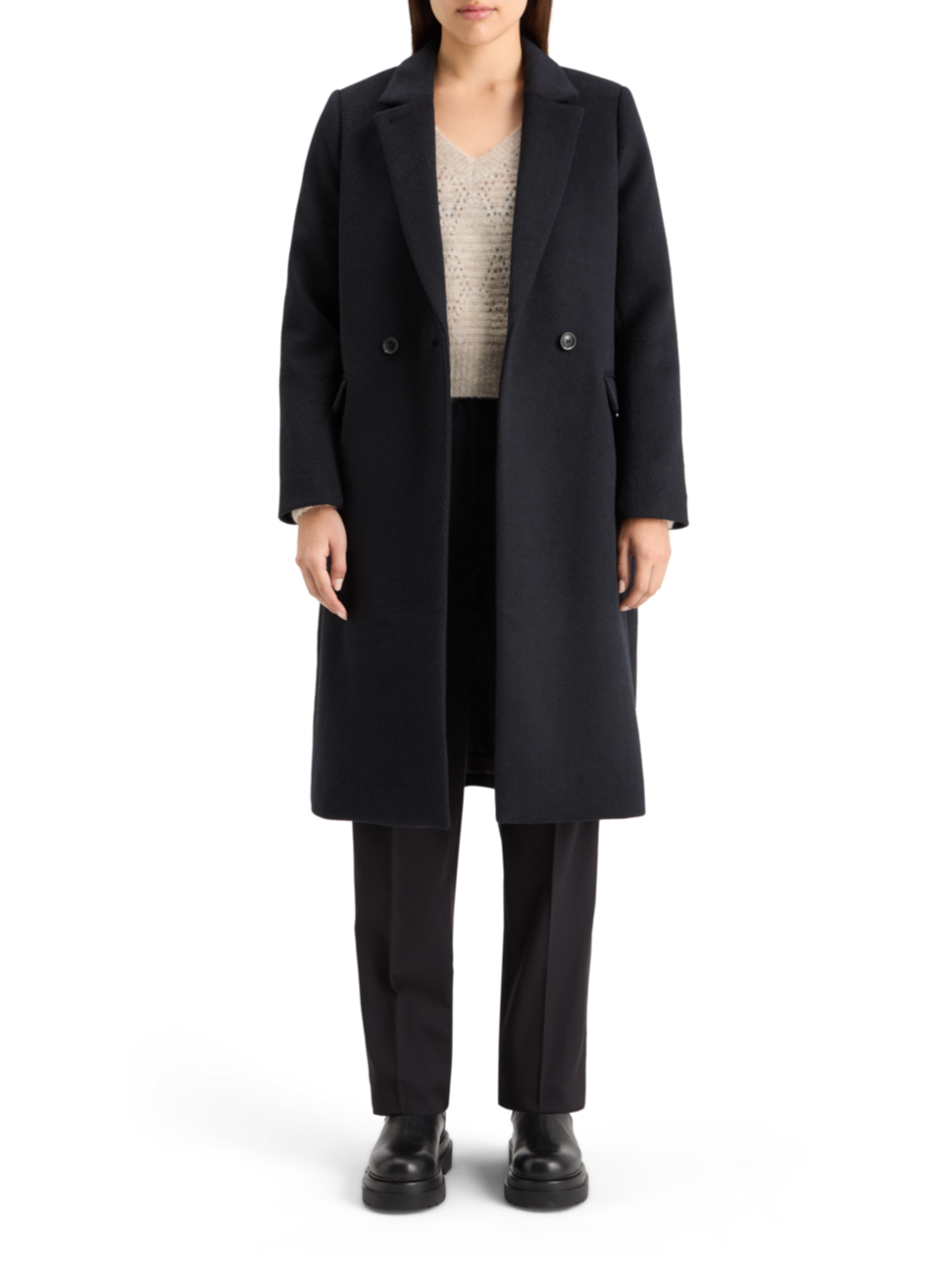 BOUCL V-NECK RELAXED PULLOVER