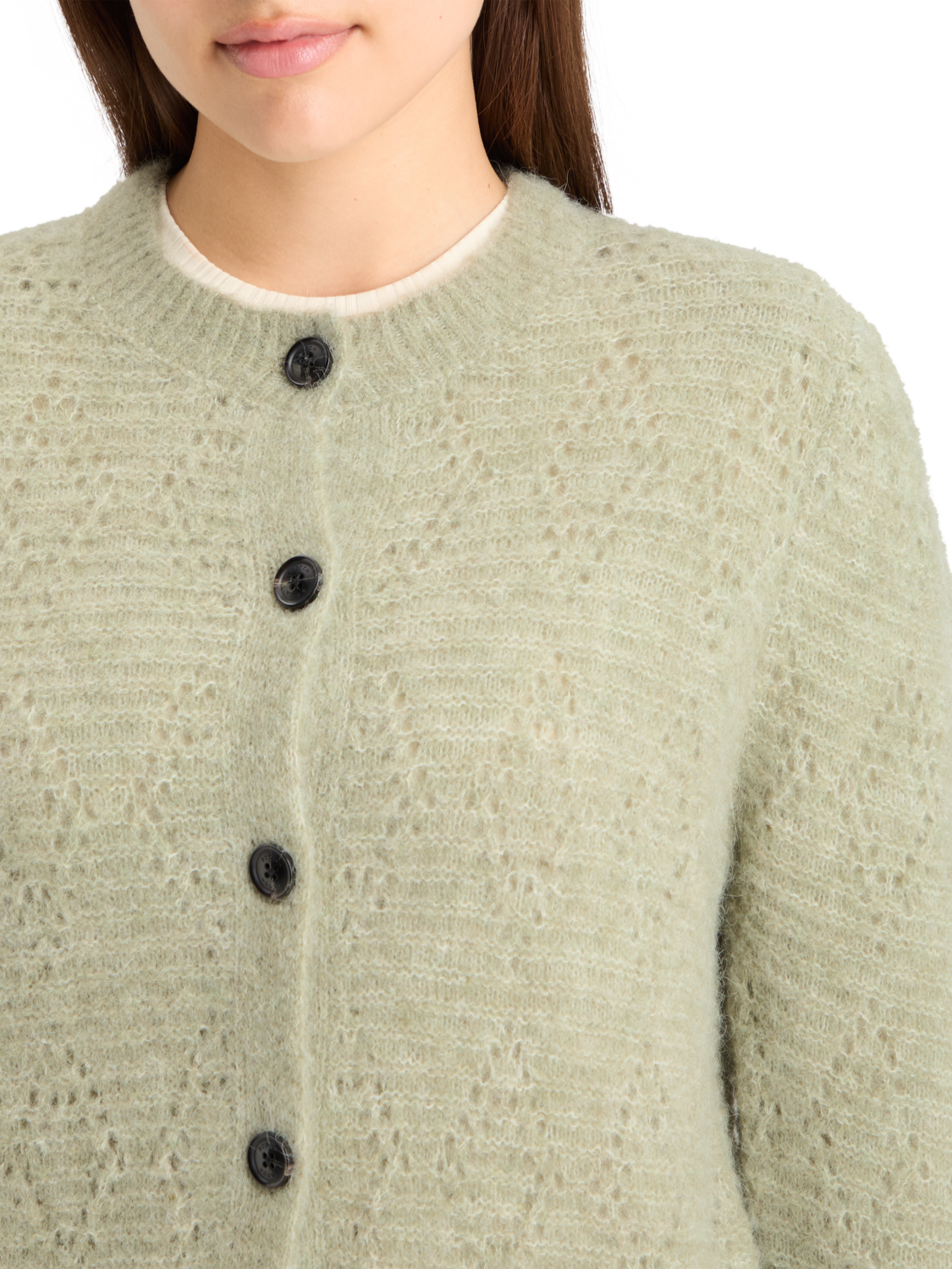 BOUCL CREW NECK CARDIGAN