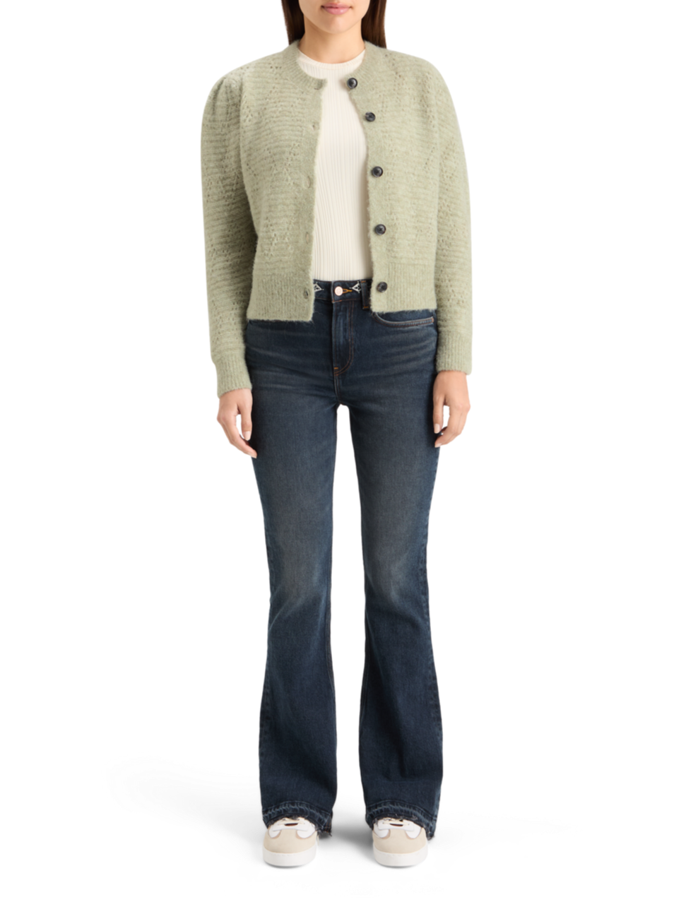 BOUCL CREW NECK CARDIGAN