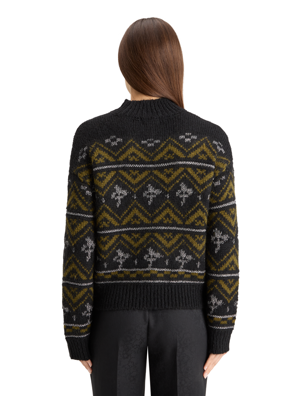 METALLIC FAIR ISLE PULLOVER