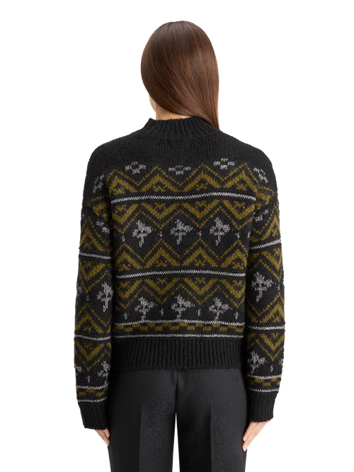 METALLIC FAIR ISLE PULLOVER