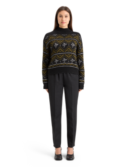 METALLIC FAIR ISLE PULLOVER