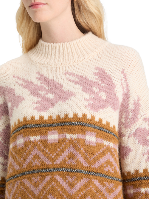 METALLIC FAIR ISLE PULLOVER