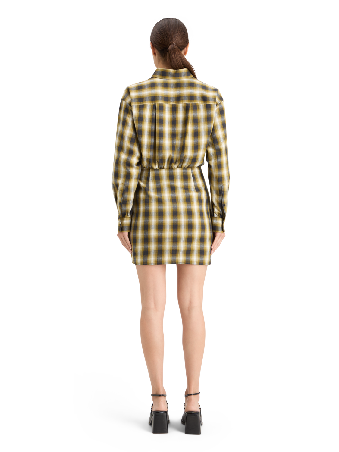 FLANNEL MINI WRAP DRESS