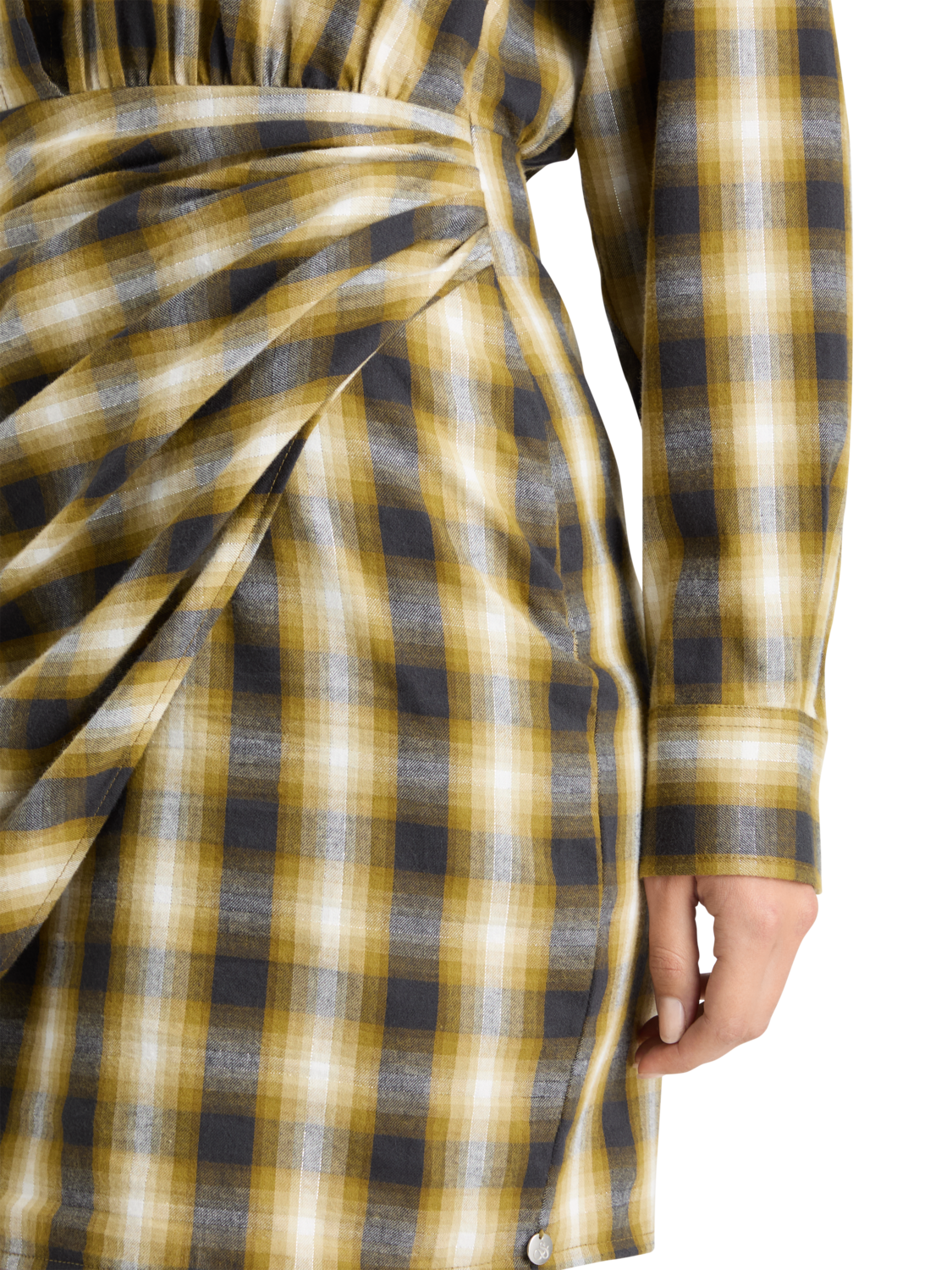 FLANNEL MINI WRAP DRESS