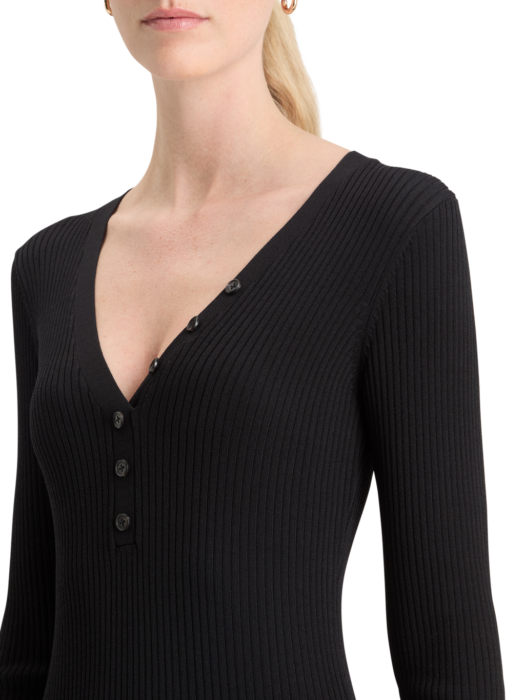 RIBBED KNITTED MIDI DRESS