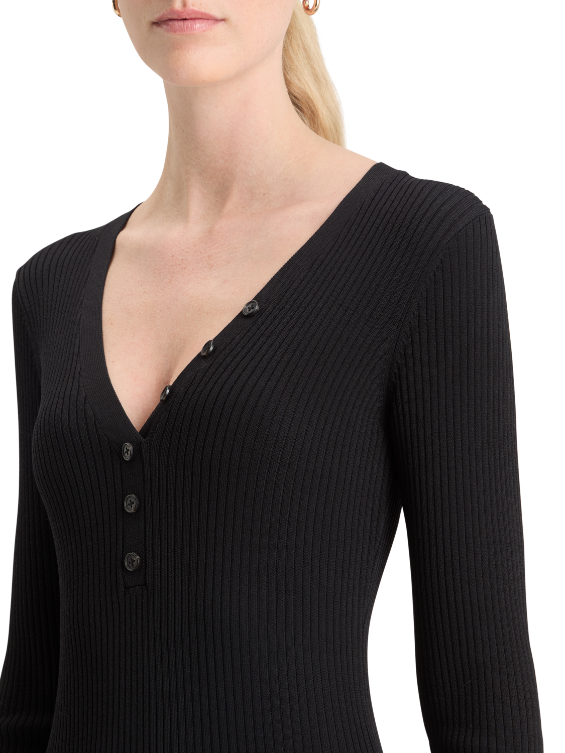 RIBBED KNITTED MIDI DRESS