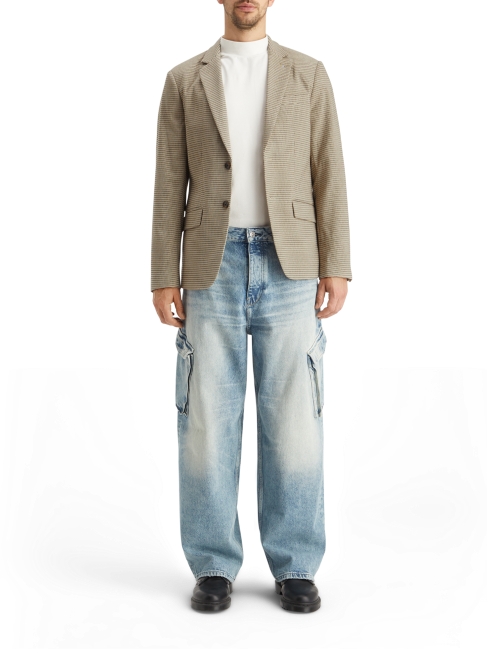 SINGLE BREASTED YARN-DYED BLAZER