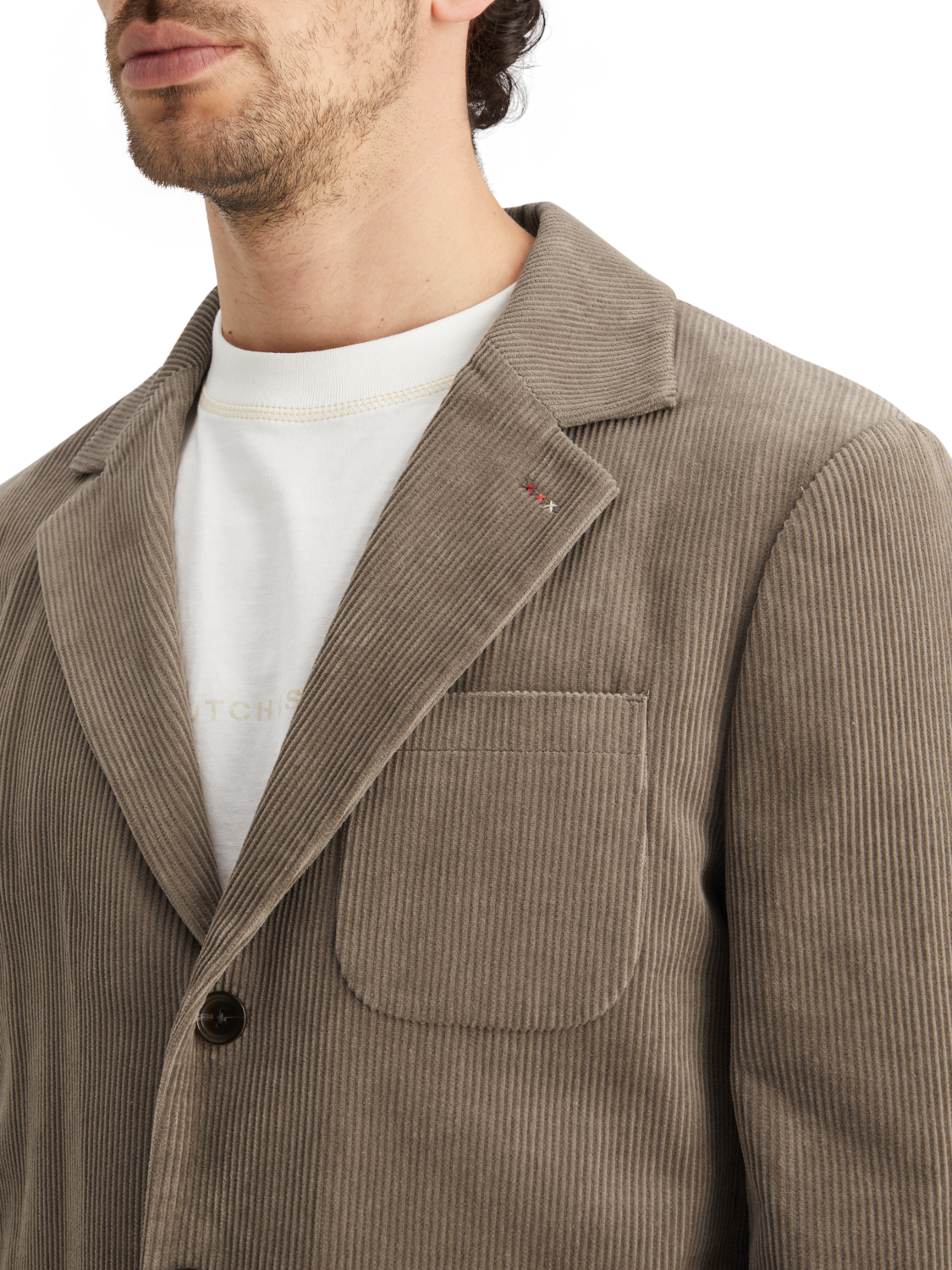 UNCONSTRUCTED RELAXED 3-BUTTON CORDUROY BLAZER