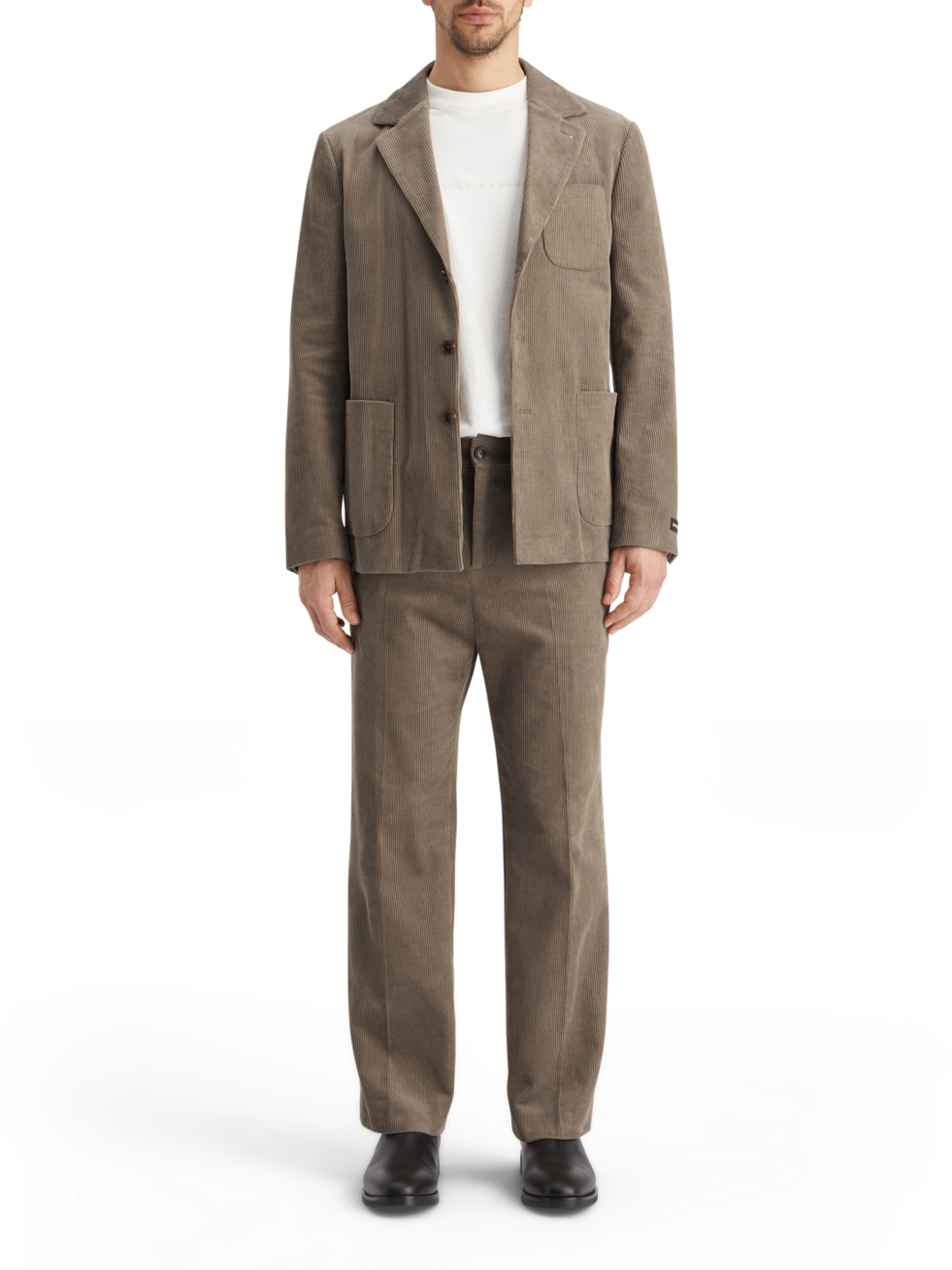 UNCONSTRUCTED RELAXED 3-BUTTON CORDUROY BLAZER
