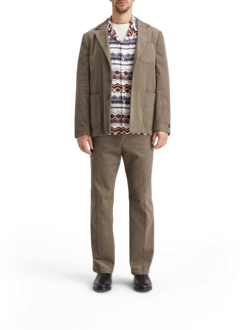UNCONSTRUCTED RELAXED 3-BUTTON CORDUROY BLAZER